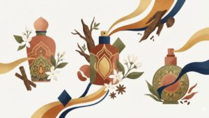 Иллюстрация восточных ароматов Oriflame 2026 года, тренды и новинки парфюмерии.